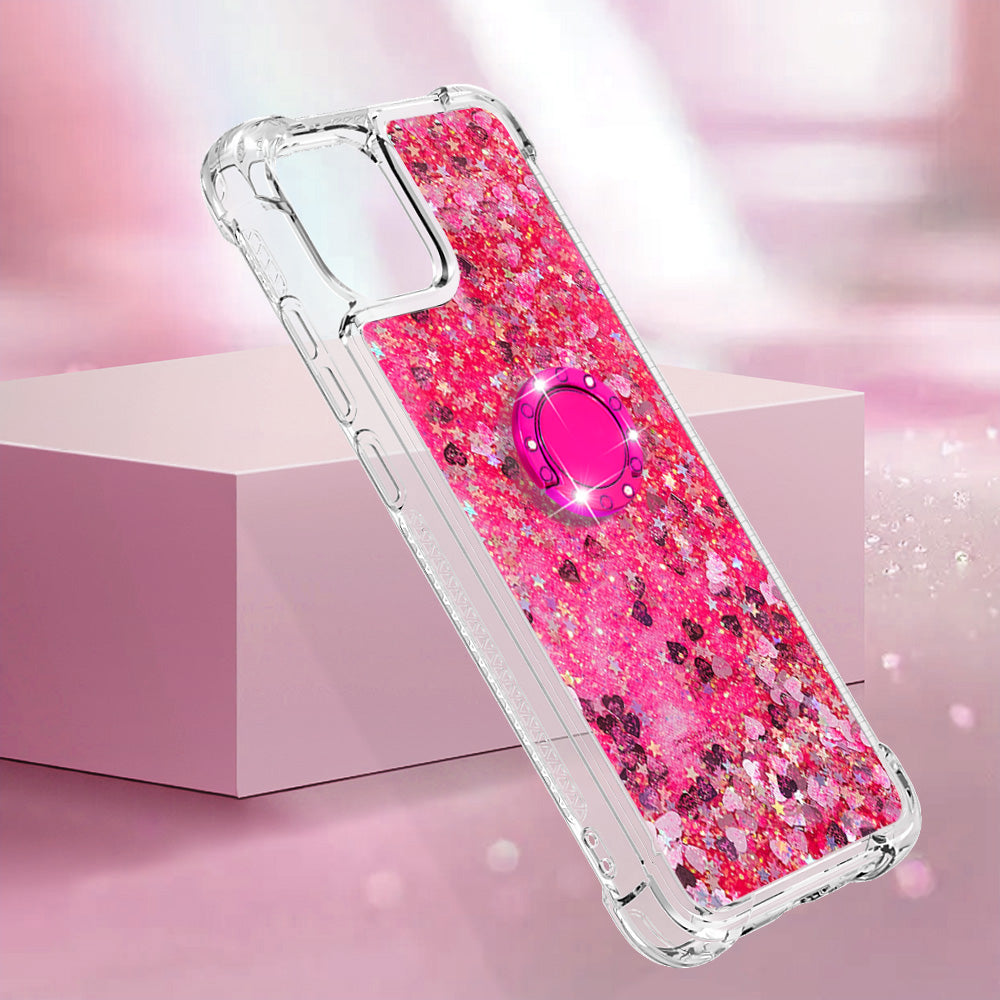 For Samsung Galaxy A04e 4G F04 4G M04 4G YB Quicksand Series-7 Liquid Quicksand TPU Phone Case Ring Kickstand Anti-drop Cover For Samsung Galaxy A04e 4G F04 4G M04 4G YB Quicksand Series-7 Liquid Quicksand TPU Phone Case Ring Kickstand Anti-drop Cover